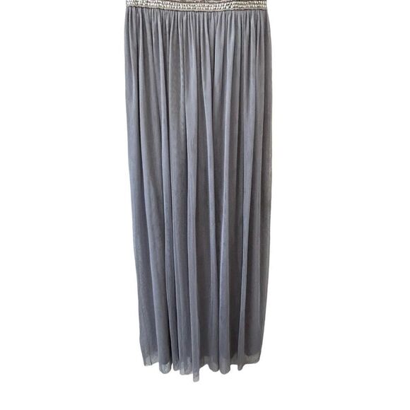 Adrianna Papell Empire Waist Dress Gown Sequined Beaded Spaghetti Strap Women's - Picture 3 of 9